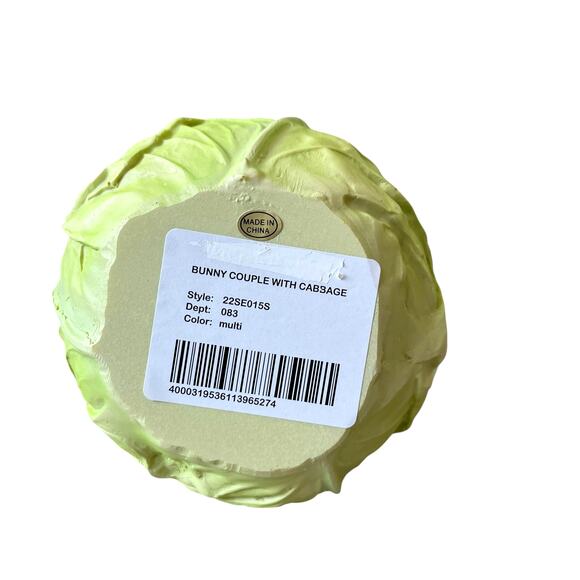 Spring Gatherings Bunny Couple With Cabbage Easter Decor NEW - Picture 9 of 15